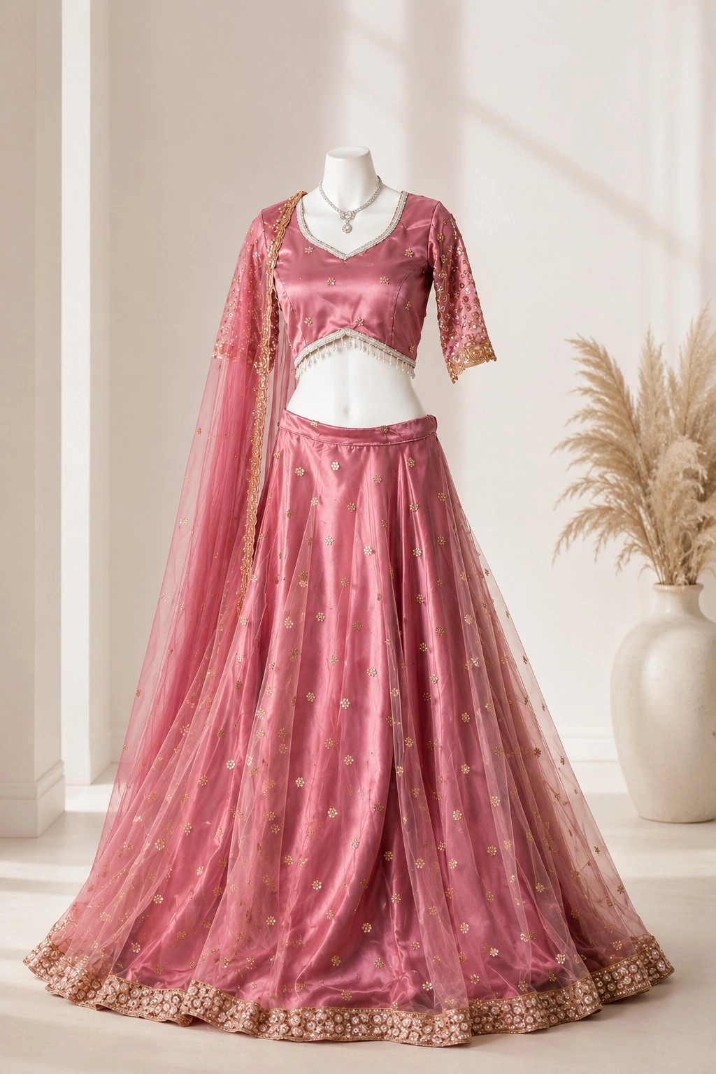 Full-length view of the lehenga skirt