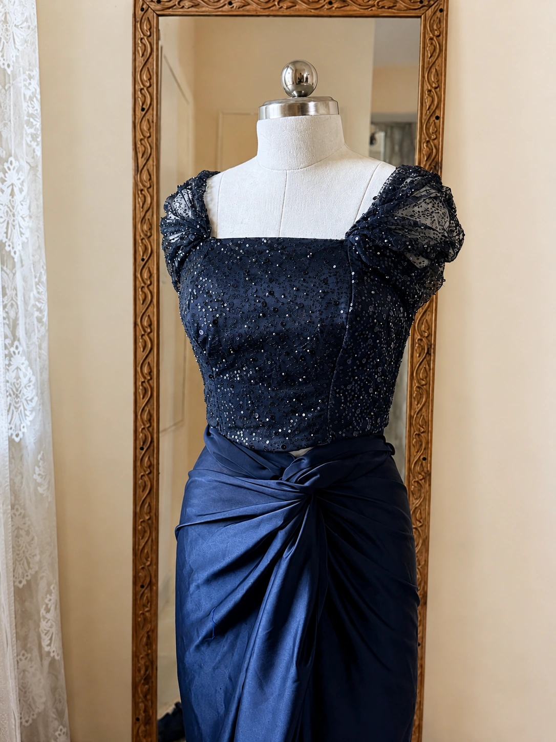 Deep plum fitted blouse, festive wear