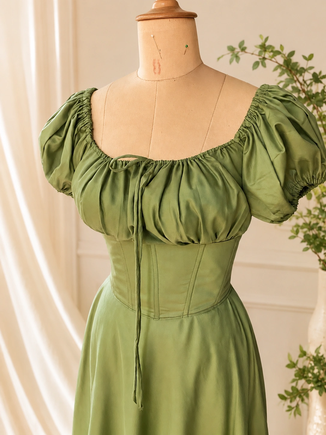 Close-up of the draped fabric detail